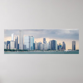 Große Panoramaaufnahme Chicago Skyline Bilder Poster