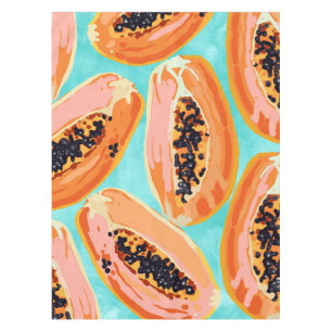 Große Papaya-Aquarellmalerei, tropische Früchte Tischdecke
