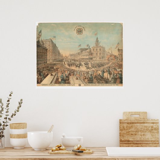 Große Parade der Tempelritter (1294A) Poster (Küche)