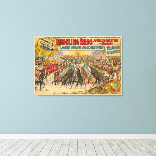 Große Parade mit Männern in Uniform auf Pferd Leinwanddruck (Insitu (Holzboden))