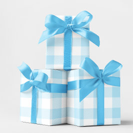 Große Pastel Blau und Weiß Gingham Geschenkpapier