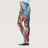 Große Pastel-Rose im Hintergrund Leggings (Links)