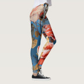 Große Pastel-Rose im Hintergrund Leggings (Rechts)