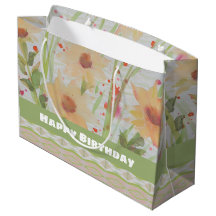 Große Pastell Floral Geburtstagsgeschenktasche