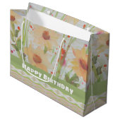 Große Pastell Floral Geburtstagsgeschenktasche Geschenktüte (Vorderseite Schrägansicht)
