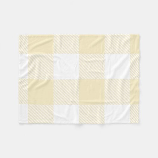 Große Pastell Gelb und Weiß Gingham Kariert Fleecedecke (Vorderseite (Horizontal))