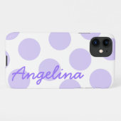 Große Pastell Lila Polka Dot Muster Personalisiert iPhone Hülle (Rückseite (Horizontal))