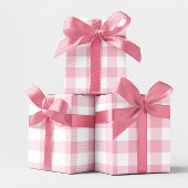 Große Pastellrosa und Weiß Gingham Geschenkpapier