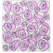 Große Pattern Rose Lilac Duschvorhang (Vorderseite)