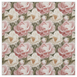 Große Peonys Design Linen Upholsterie Stoff