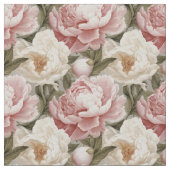 Große Peonys Design Linen Upholsterie Stoff (Nahaufnahme)