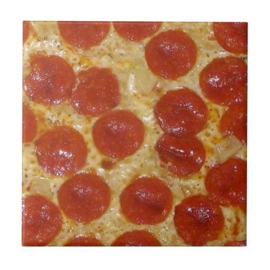 große Pepperoni-Pizza Fliese (Vorderseite)