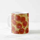 große Pepperoni-Pizza Kaffeetasse (Vorderseite Links)
