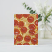 große Pepperoni-Pizza Postkarte (Stehend Vorderseite)
