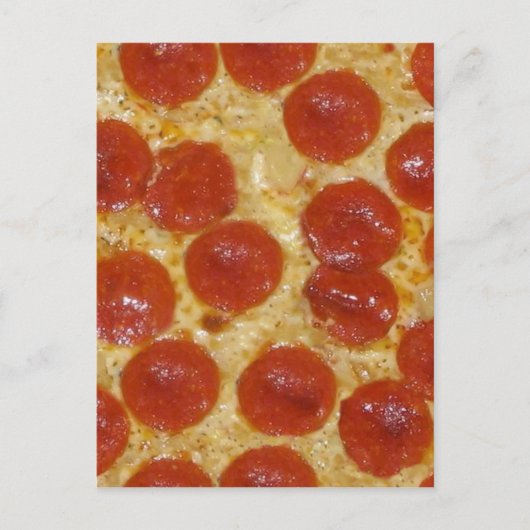 große Pepperoni-Pizza Postkarte (Vorderseite)