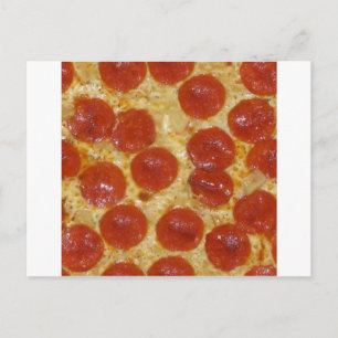 große Pepperoni-Pizza Postkarte