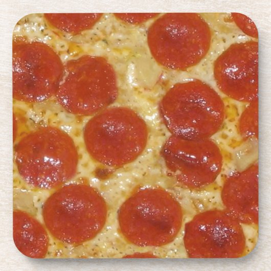 große Pepperoni-Pizza Untersetzer (Vorderseite)