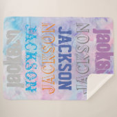 Große Personalisierte Bezeichnung Wasserfarbe Hint Sherpadecke (Vorderseite (Horizontal))