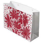 Große Personalisierte Blumenmuster Ruby Red Gift B Geschenktüte (Rückseite Schrägansicht)