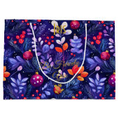 Große Personalisierte Geschenktasche mit Lila Blät Geschenktüte (Rückseite)