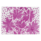 Große Personalisierte Girl-Floral Pink-Tasche Geschenktüte (Rückseite)