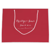 Große Personalisierte Red Wedding Geschenktaschen Geschenktüte (Vorderseite)
