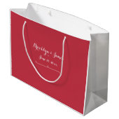 Große Personalisierte Red Wedding Geschenktaschen Geschenktüte (Rückseite Schrägansicht)