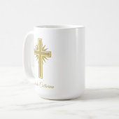 Große personalisierte religiöse Tasse für Lehrer  (Vorderseite Links)