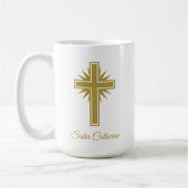 Große personalisierte religiöse Tasse für Lehrer  (Links)