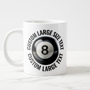 Große personalisierte Text-Riesen-8-Ball-Tasse 0,6 Jumbo-Tasse