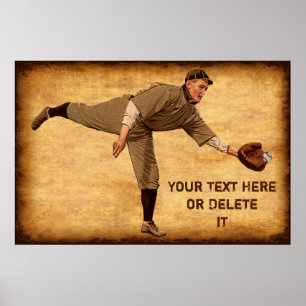 Große PERSONALISIERTE Vintage Baseball-Poster Poster