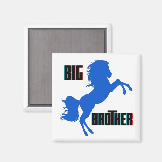 Große Pferderaufzucht Magnet (Vorderseite/Rückseite)