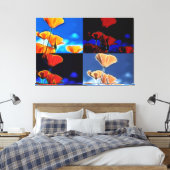 Große Pflaumen Quadtych Art Wrapped Canvas Leinwanddruck (Insitu (Schlafzimmer))