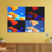 Große Pflaumen Quadtych Art Wrapped Canvas Leinwanddruck (Insitu (Wohnzimmer))