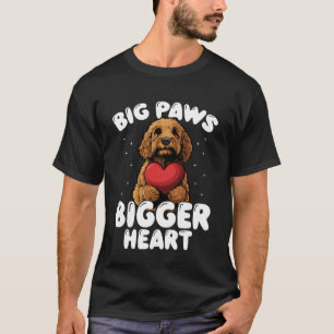 Große Pfoten größeres Herz Süßer Doodle-Hundefan T-Shirt
