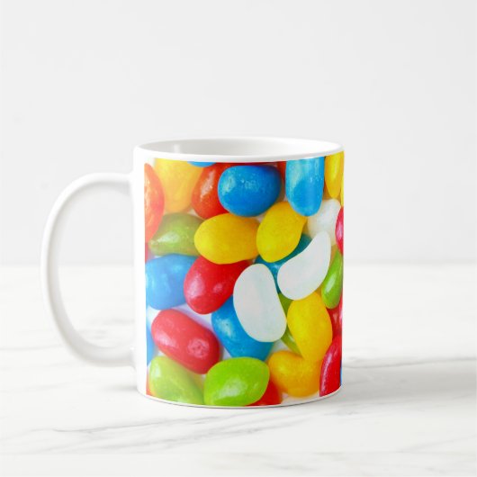 Große Pile von Candy Jelly Beans Kaffeetasse (Links)