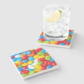 Große Pile von Candy Jelly Beans Steinuntersetzer (Seitenansicht)