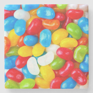 Große Pile von Candy Jelly Beans Steinuntersetzer