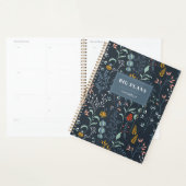 'Große Pläne' Monogramm Name Blau Wildgras Muster Planer (Anzeige)