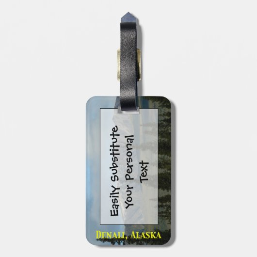 Große Plätze - Denali Alaska einfache Gepäckanhänger (Rückseite vertikal)