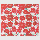 Große Poinsettia Muster Weihnachten Geschenkpapier (Flach)