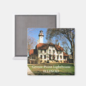Grosse Point Lighthouse, Illinois Magnet (Vorderseite/Rückseite)