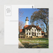 Grosse Point Lighthouse, Illinois Postcard Postkarte (Vorne/Hinten)