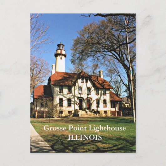 Grosse Point Lighthouse, Illinois Postcard Postkarte (Vorderseite)