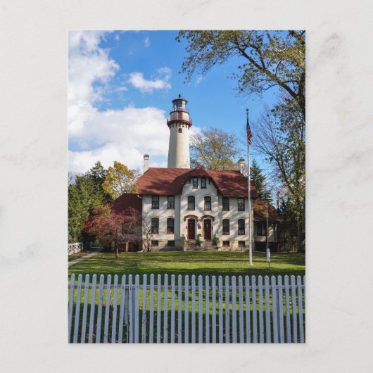 Grosse Point Lighthouse in Evanston, IL Postkarte (Vorderseite)