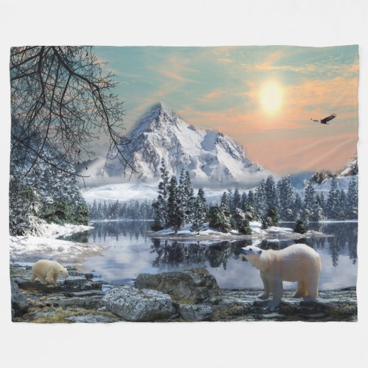 Große polarer Bärn-Fleece-Decke Fleecedecke (Vorderseite (Horizontal))