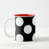 Große Polka-Punkt-Schwarzweiss-Tasse Zweifarbige Tasse (Links)