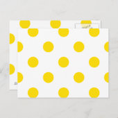 Große Polka-Punkte - goldenes Gelb auf Weiß Postkarte (Vorne/Hinten)