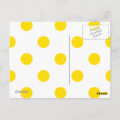 Große Polka-Punkte - goldenes Gelb auf Weiß Postkarte (Rückseite)