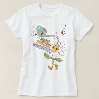Große positive Gedanken Retro Cotattaccore Daisy T-Shirt